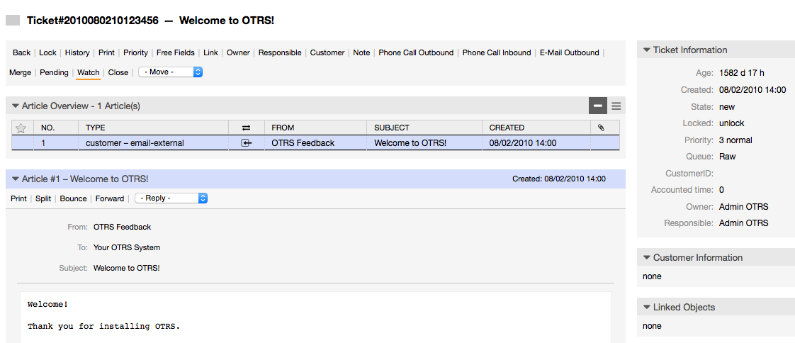 Ticket Settings