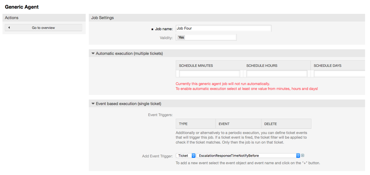 Creating a job for the GenericAgent