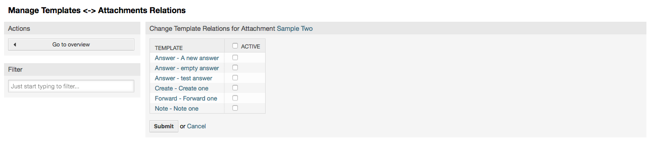 Change Template relations for an Attachment