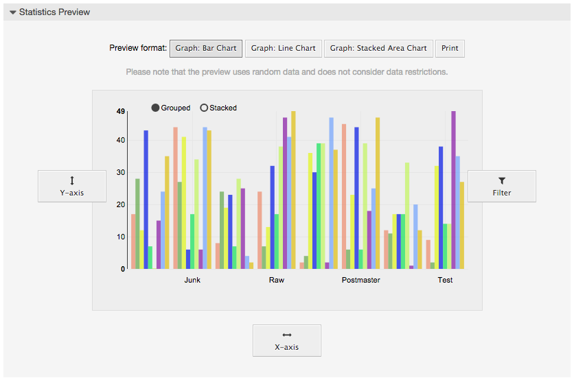 Configuring the data filter of a statistic.