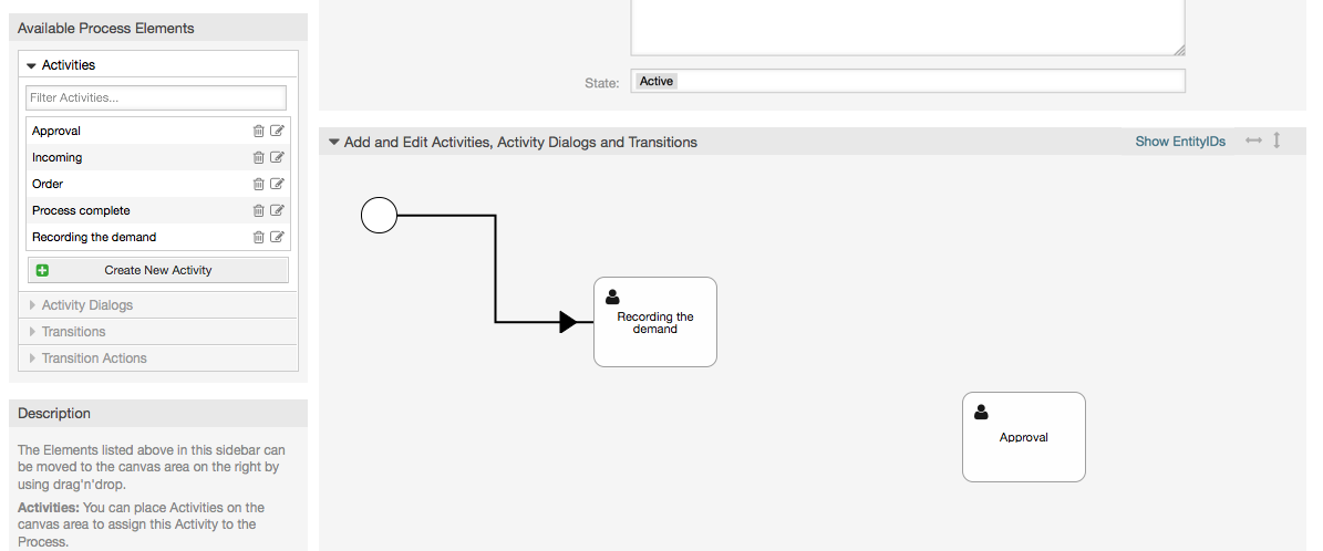 Drag second Activity into the canvas